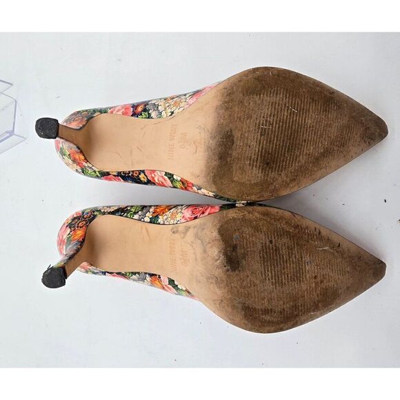 Nine West Floral High Heels Size 8.5M Man Made Material Round Toe - Picture 8 of 9